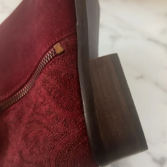 Naughty Monkey NWOT Western Red Suede Booties - Picture 6 of 7